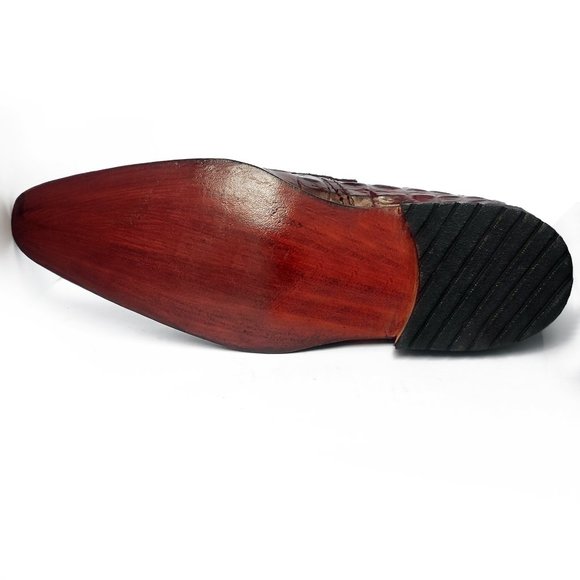 Bashwood Handmade Croc. Imprinted Leather Loafers display picture 3